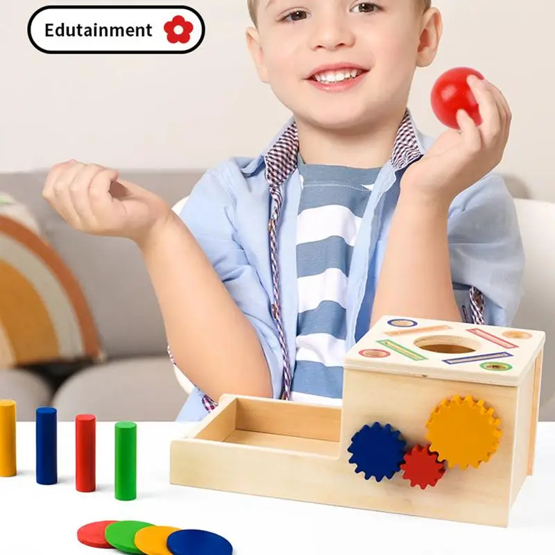 Wooden Color Sorting Toys Children's Shape Sorting Coin Box Puzzle Enlightenment Preschool Learning Toy for Children's Day