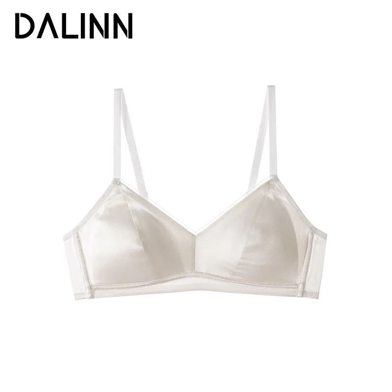 

Women Silk Bra, 93%Silk 7%Spandex Underwear, 3/4 Cup, Comfortable Female Underwear, Thin padding Summer Brassiere