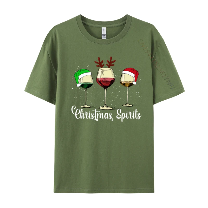 Funny Christmas Spirits Glasses Of Wine Xmas Pajama Pj T-Shirts T Shirt Birthday Rife Cotton Tops & Tees Geek For Adult