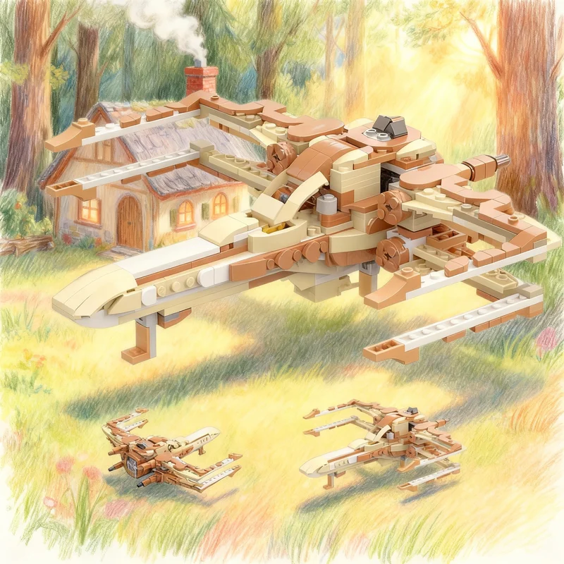 

506pcs MOC Creator 3 1 Safari Star Fighter Model Building Blocks Toy Construction Assemble DIY Christmas Gift Creative Idea