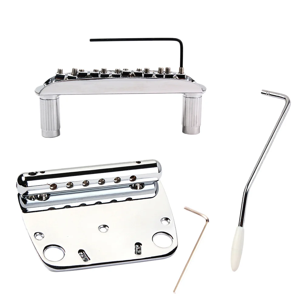 

1 Set Guitar Tremolo Bridge Tailpiece High Quality For Includes Springs Wrench Whammy Bar Bushings