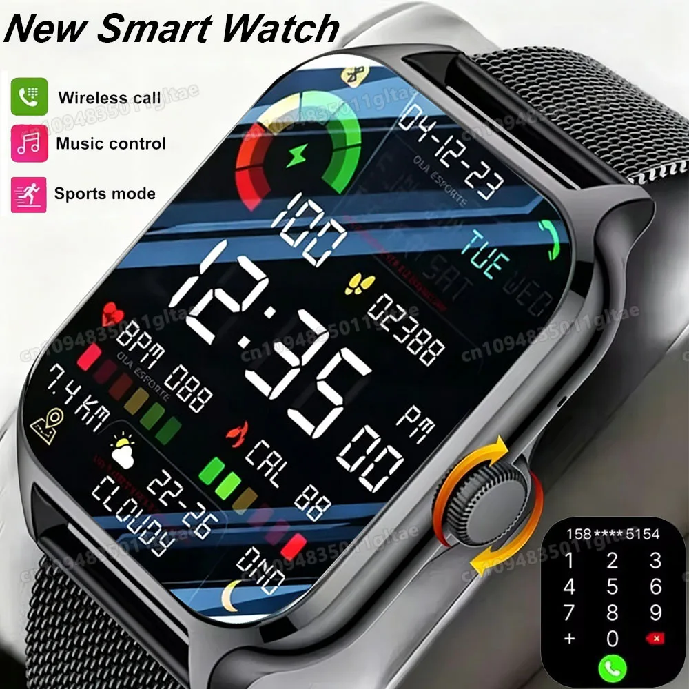 New Smart Watch 2.01 Inch HD Display Answer Make Call Message Preview Sport Modes DIY Dial Weather Forecast For Men Women HT30