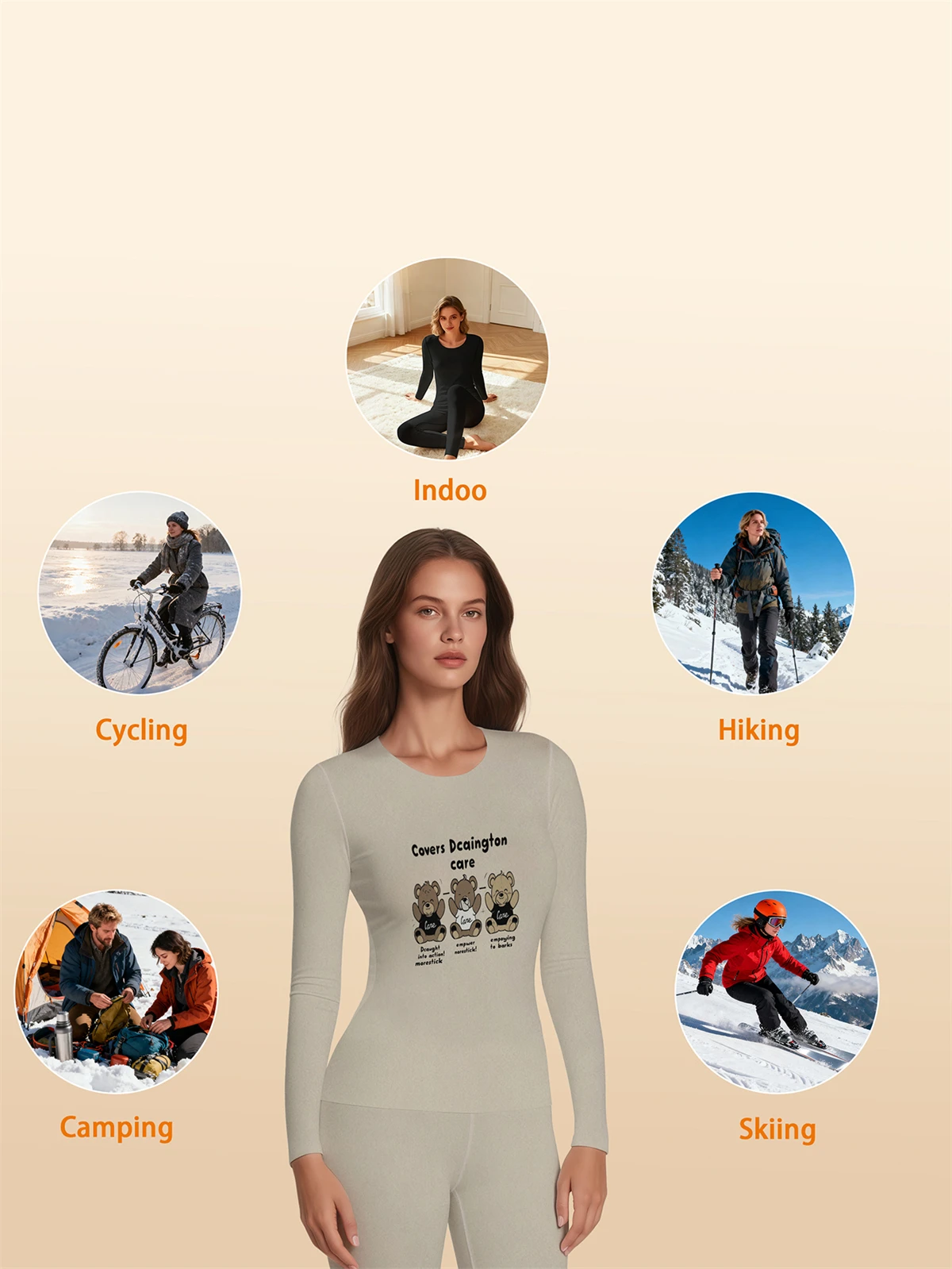 1 conjunto de roupa interior térmica quente sexy senhoras íntimas longo johns conjuntos em forma feminina gola média roupas de modelagem térmica