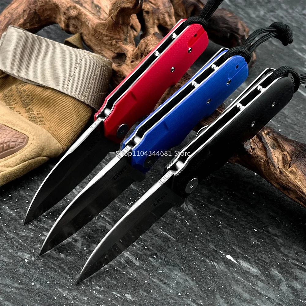 Mini Folding Pocket Knife 2.8 Inch 8Cr13Mov Blade G10 Handle Daily Fruit Knife EDC Camping Hiking Portable Cutting Utility Tool