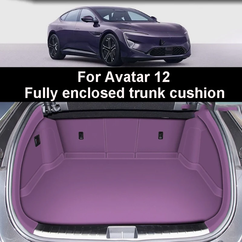 

For Avatar 12 2023 2024 2025 Car Trunk Mat Fully Enclosed Waterproof Scratch Resistant Protective Pad Leather Accessories
