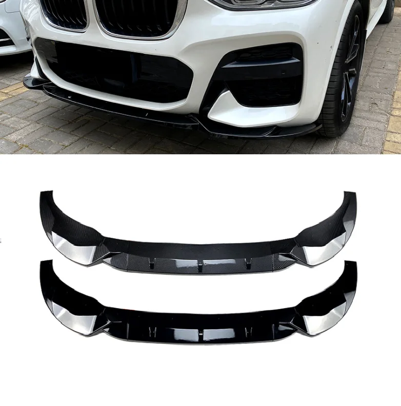 

Front Bumper Lip Front Shovel For BMW X3 X4 G01 G02 / 2018 2019 2020 2021 ABS 3 Pcs Front Splitter front skirt
