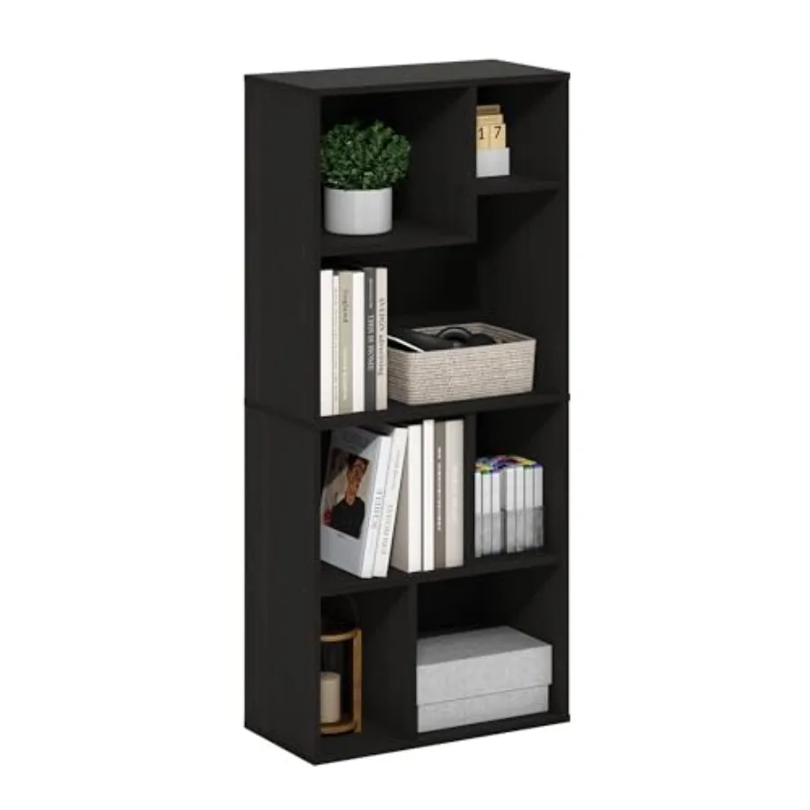 

DALY Book Shelf 7-Cube Bookshelf Cube Storage Organizer Bookcase with Irregular Compartments 9.4 x 18.9 x 42.1 for Living Room