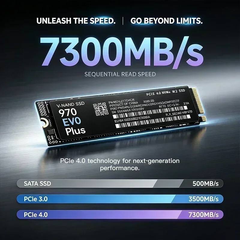 970 EVO Plus 7300MB/s 1TB 2TB 4TB PCIe Gen 4.0x4 NVMe M.2 SSD TLC 3D NAND Internal Gaming Drive for PS5 PC Laptop Ultra