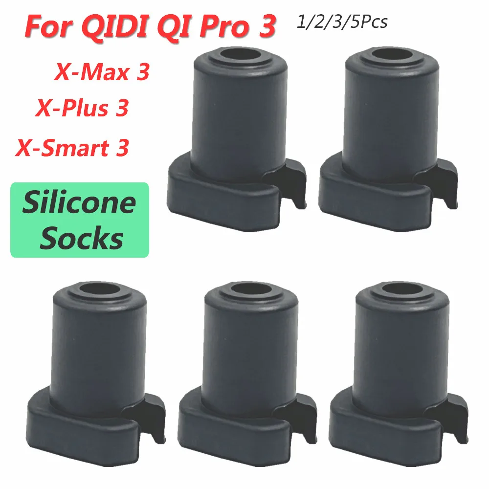 1/2/3/5/Pcs Silicone Socks For QIDI Q1 Pro 3 Hotend Protector Cover Case For X-Max 3 / X-Plus 3 / X-Smart 3 Silicone Sleeve Sock