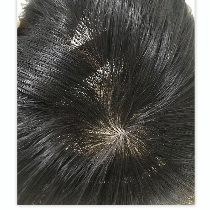 Peruca peruca peruca peruca de seda para mulheres, cabelo humano, cabelo curto, sistema real de substituição do cabelo, perucas naturais