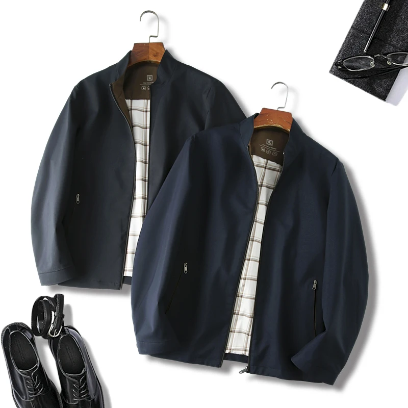 

Мужская повседневная приталенная куртка: легкая, дышащая, весенняя новинка, не требует глажки, с воротником-стойкой, для молодых мужчин