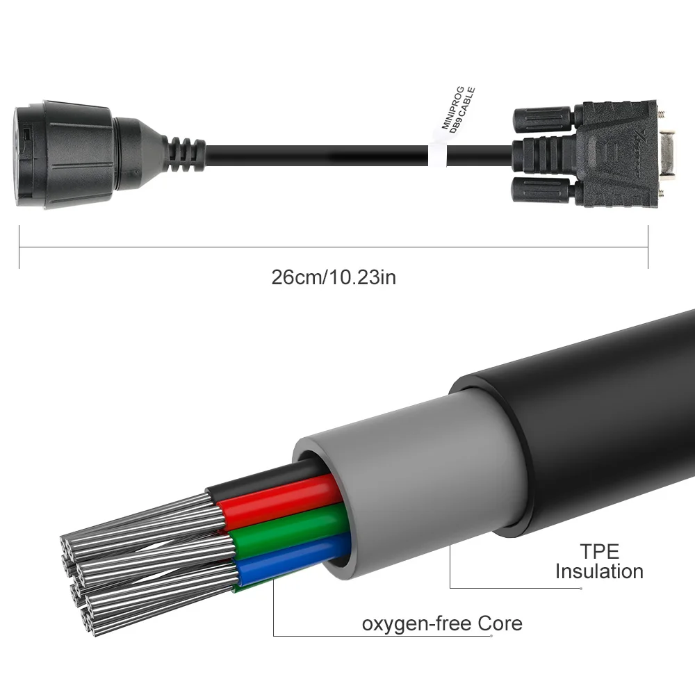 XHORSE XDNP13 DB9 kabel untuk adaptor baca Mercedes Benz EIS