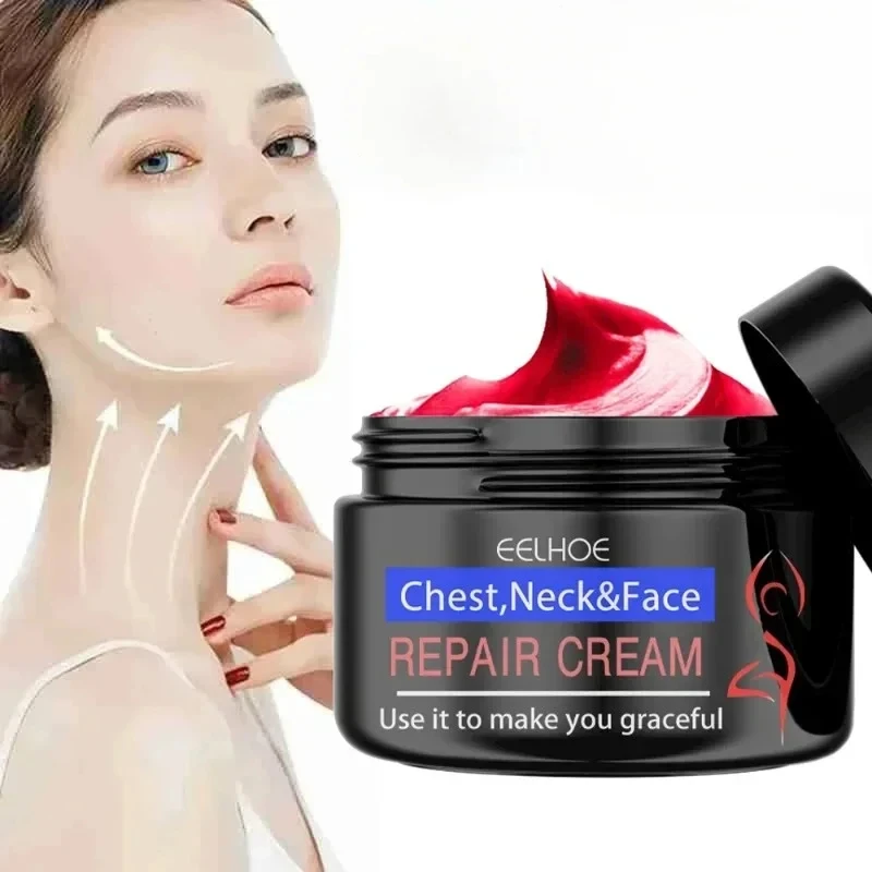 Crema de reparación de pecho, cuello y cara, Lifting facial, reafirmante, aclarante, loción de cuidado suavizante, crema hidratante para rejuvenecimiento del cuello