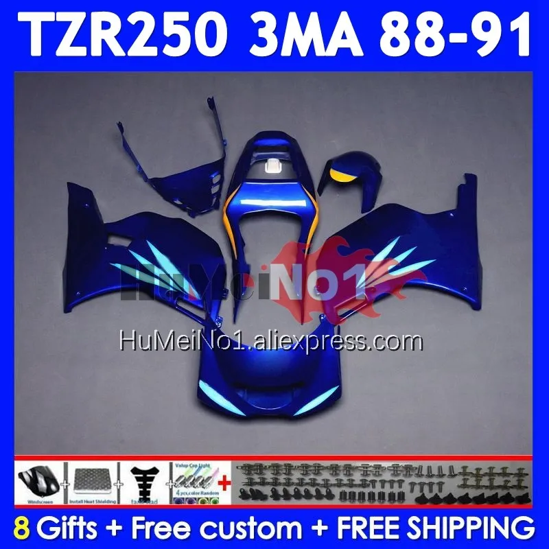 Kit For YAMAHA TZR-250 3MA TZR250 YPVS RS TZR 250 88 89 90 91 375No.6 TZR250R TZR250RR 1988 1989 1990 1991 Fairing Blue GO!!!