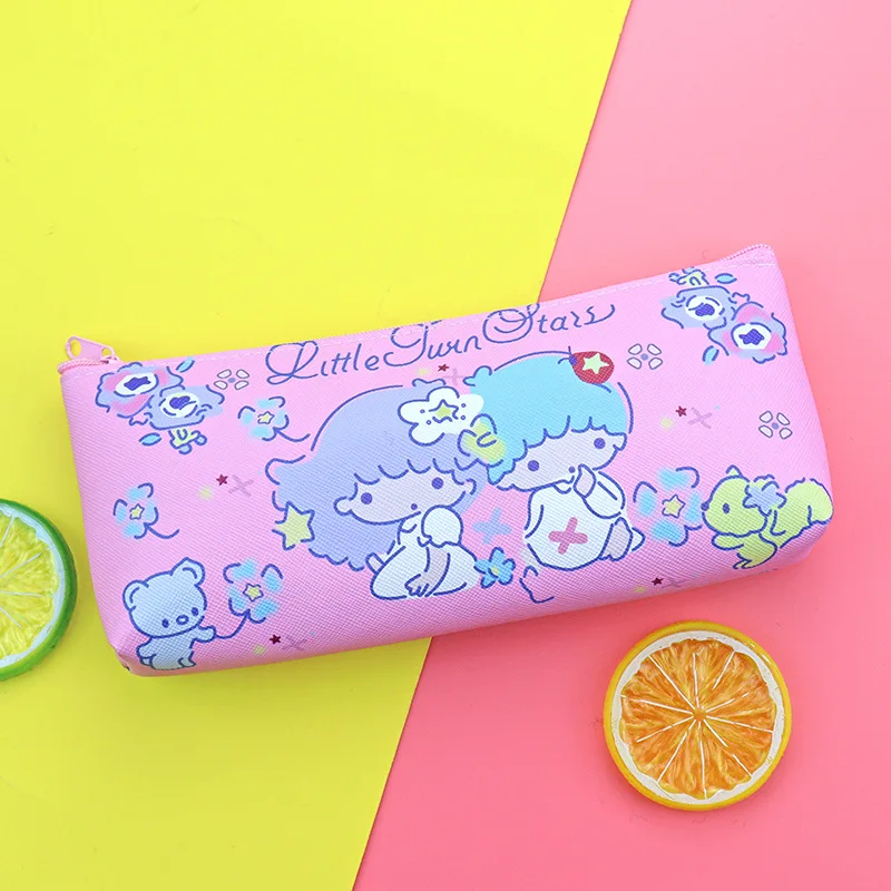 2024 Sanrio Stationery Bag Kawaii Mymelody Kuromi Cinnamoroll Student Cartoon PU Stationery Storage Bag Children\\\'s Pencil Bag