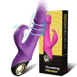 2023 Rabbit Thrusting Pushing Vibrator Sex Toy for Women Clitoris G-Spot Stimulator Automatic Telescopic Female Masturbation