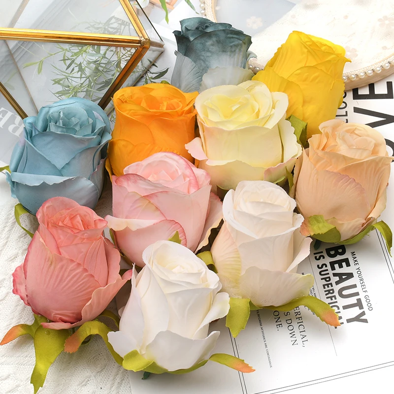 30pcs/6cm Rose Artificial Silk Flower Heads Decorative DIY Scrapbooking Home Wedding Garland Birthday Decoration Fake Flowers