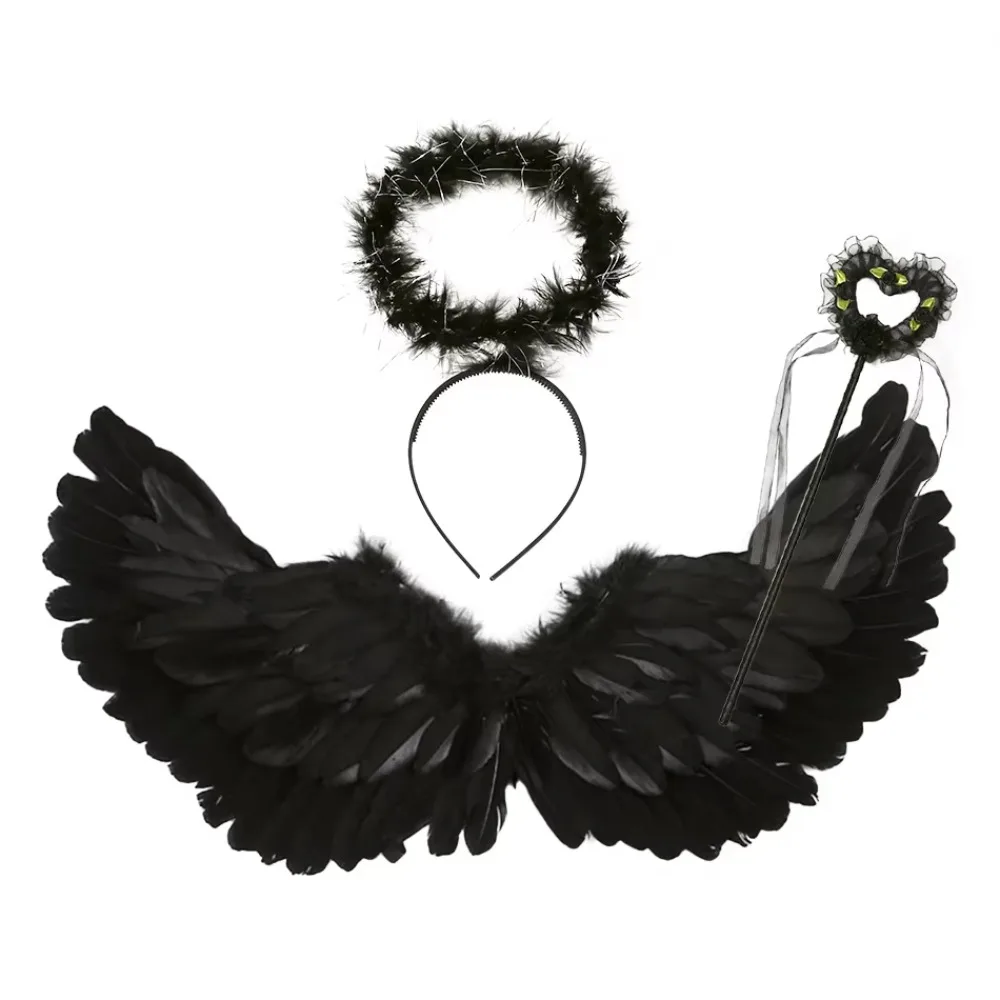 Photo Props Feather Wing Hair Band Sweet Demon Feather Wing Dance Show Props Party Accessories Halloween Cosplay Accessories