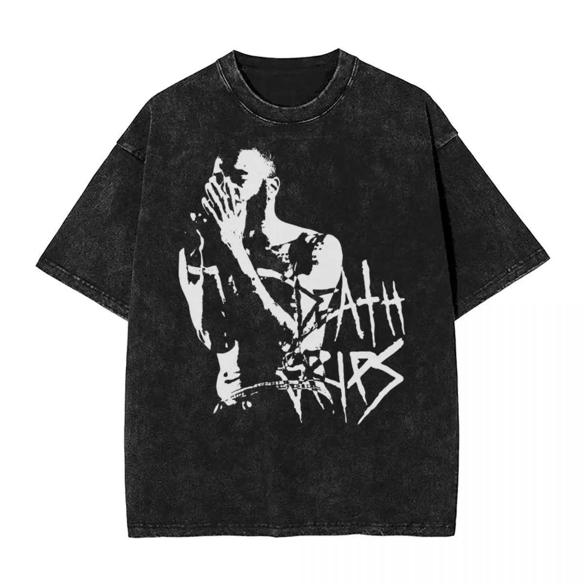 Washed T Shirts Death Grips MC Ride Hip Hop Vintage T-Shirt Street Streetwear Short Sleeve Summer Tops Tees for Men Women