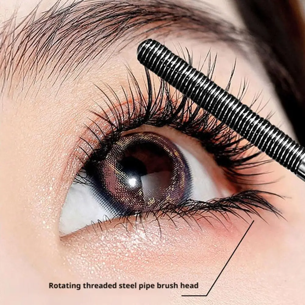 Mascara en Tube d'acier, brosse spirale spéciale, Mascara imperméable en Fiber de soie longue durée, gardez les cils recourbés pour le maquillage long du temps