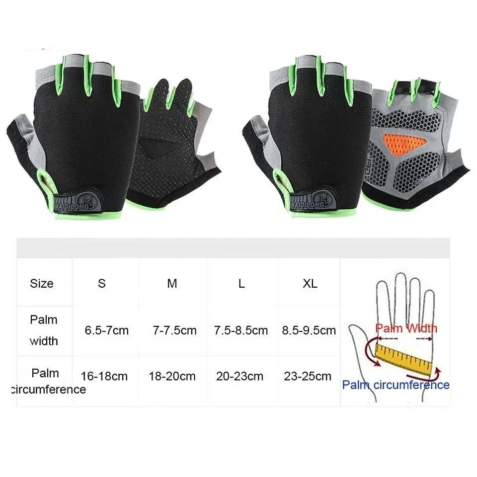 Motorcycle Anti Slip Shock Breathable Half Finger Gloves Cycling Gloves Breathable Fitness Exercise Sports Camping hiking gloves