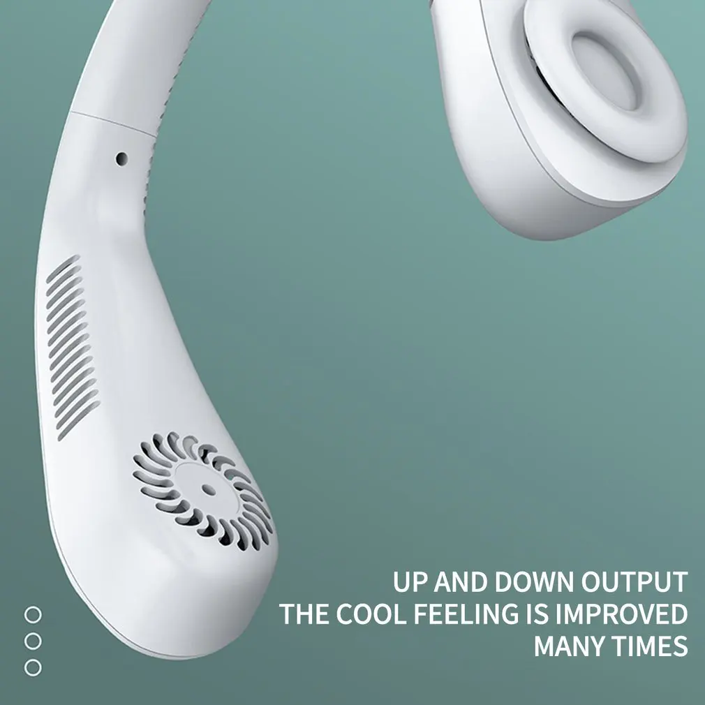 Usb Lazy Leafless Hanging Neck Mini Desktop Multifunctional Household Small Charging Silent Durable Fan