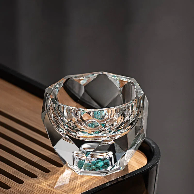 50 مللي قطع الماس كريستال الخمور نظارات للويسكي الشاي الأسود مزدوجة أسفل الزجاج ساكي سوزو براندي فنجان شاي