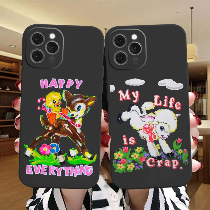 Funny Fine Styles Phone Case For iPhone 11 12 13 14 15 16 Pro Max 14 15 16 Plus My Life is Crap Black Soft Silicone TPU Case