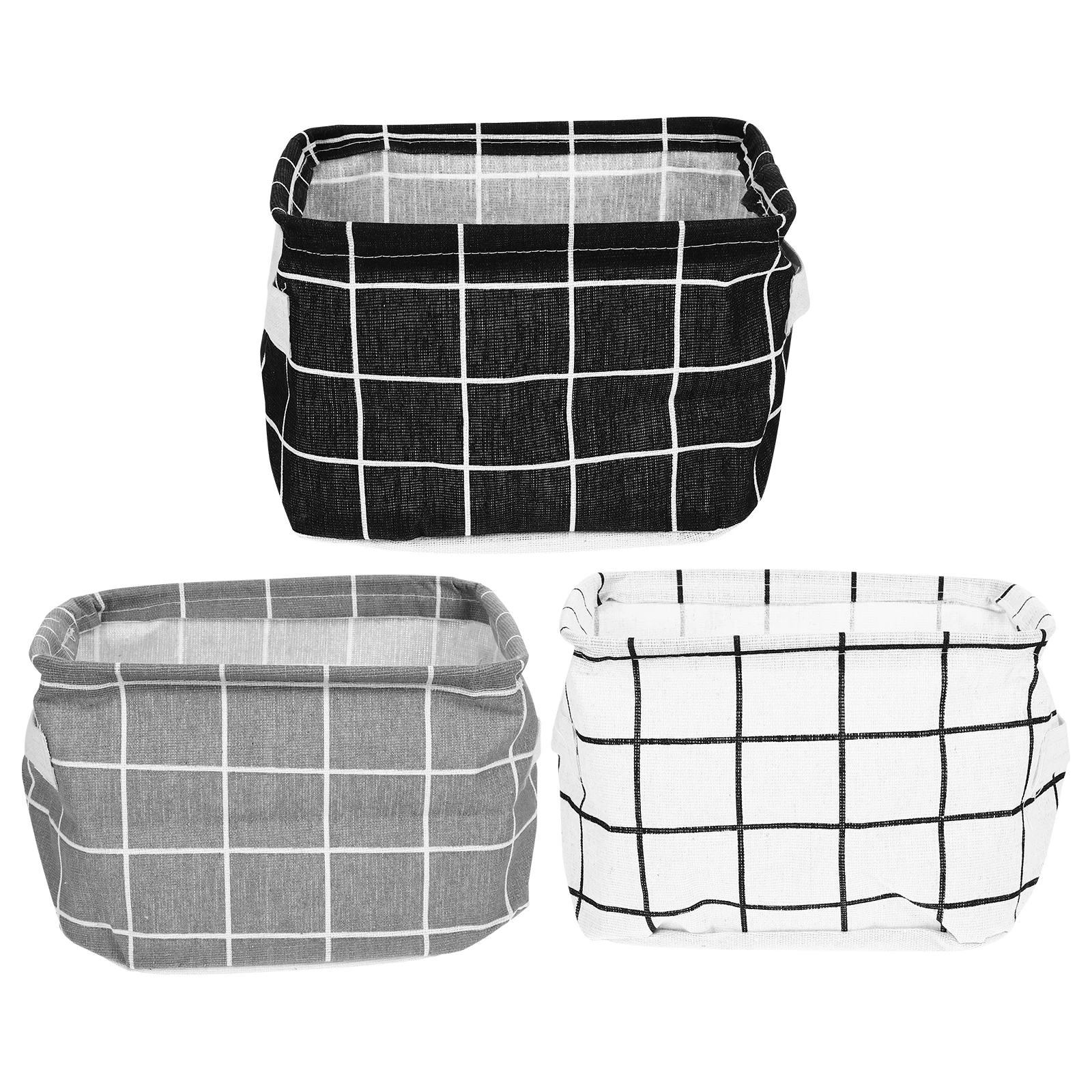 

3 Pcs Storage Box Desktop Basket Baskets Clothes Nursery Stylish Bin Fabric Large Sundry Container