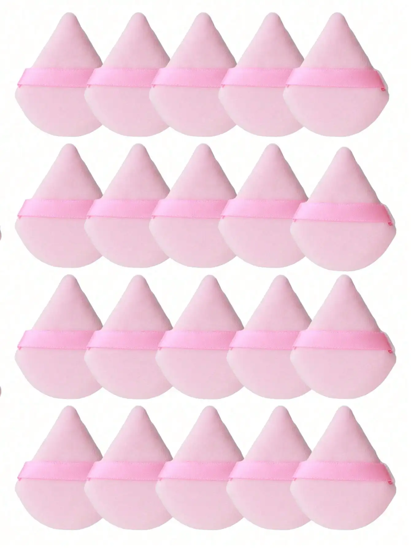 50pcs/20pcs/10pcs/6pcs Triangle Flocked Cosmetic Makeup Sponges, Soft & Fluffy, Suitable For Face & Body Powder Puffs