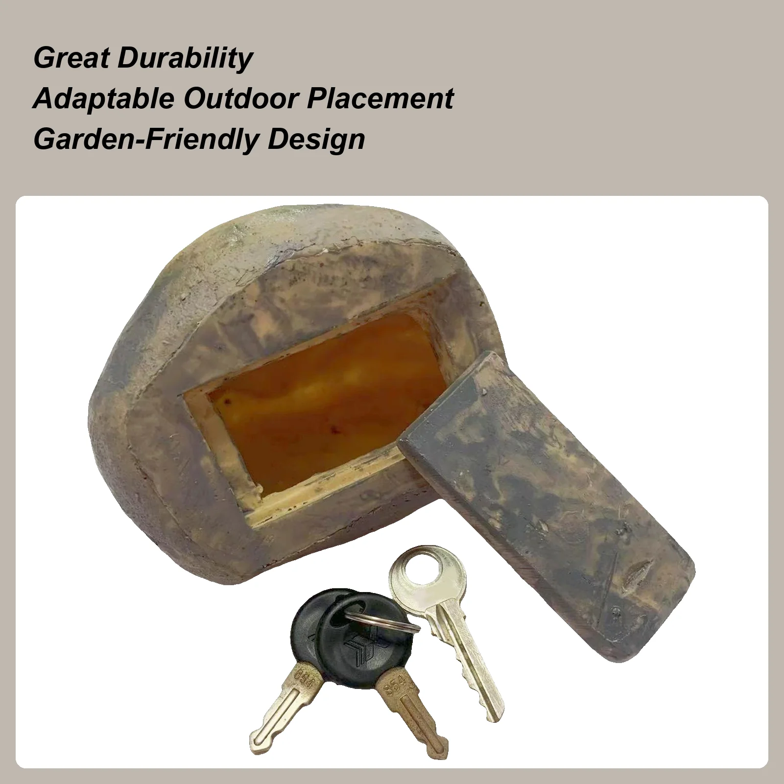 Hiddens-caja de almacenamiento de llaves de repuesto, piedra simulada para jardín al aire libre, roca falsa creativa, ocultación de desviación de vista, caja fuerte para llaves RV
