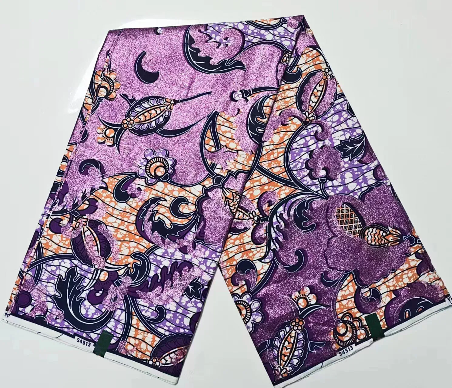 6yards New Soft African Grand Wax Fabric Ankara Prints Batik Cotton Material Purple Color Stain For Sew Wedding Dress