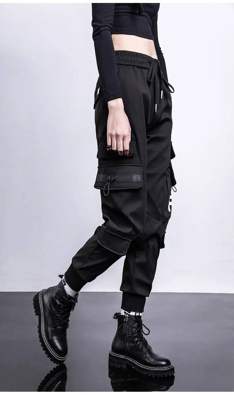 HKSH Women Tide Cargo Pants Casual Loose Trend American Pockets Safari Style Overalls High Street Foot Binding Hiking Ins HK3902