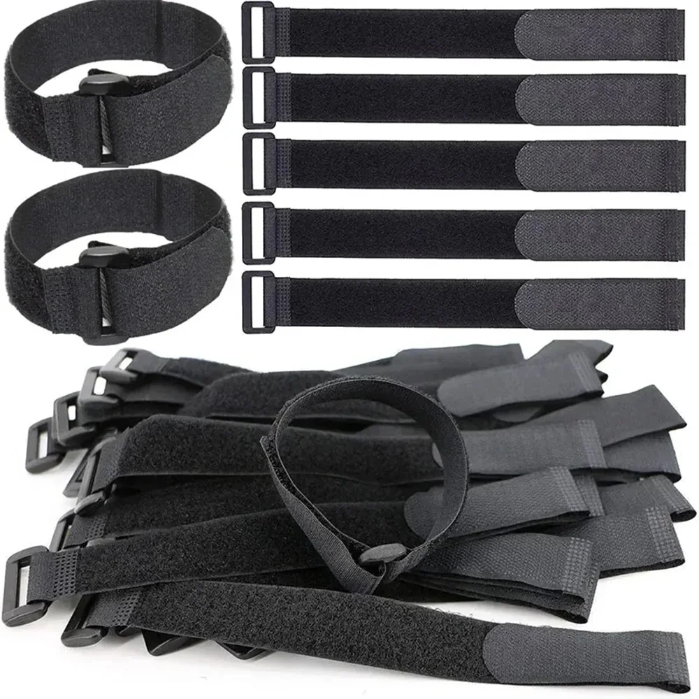 10/20Pcs Hook and Loop Straps Reusable Fastening Cable Strap Nylon Cord Organizer for Household Office Wires Cord Management