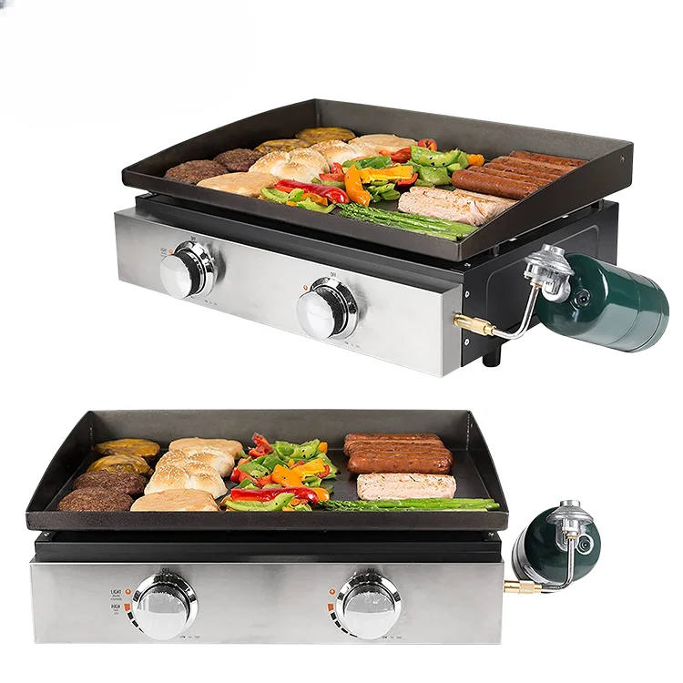 Customized Outdoor Indoor Kitchen Steak Gas BBQ Grill Portable 2 Burners Propane LPG Tabletop Grill