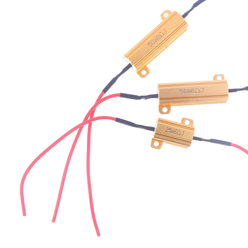 2Sets Car LED Canbus Decoder - 10/25/50W 6/8/25/39Ohm Load Resistors for Auto Turn Signal/License Plate Lamp