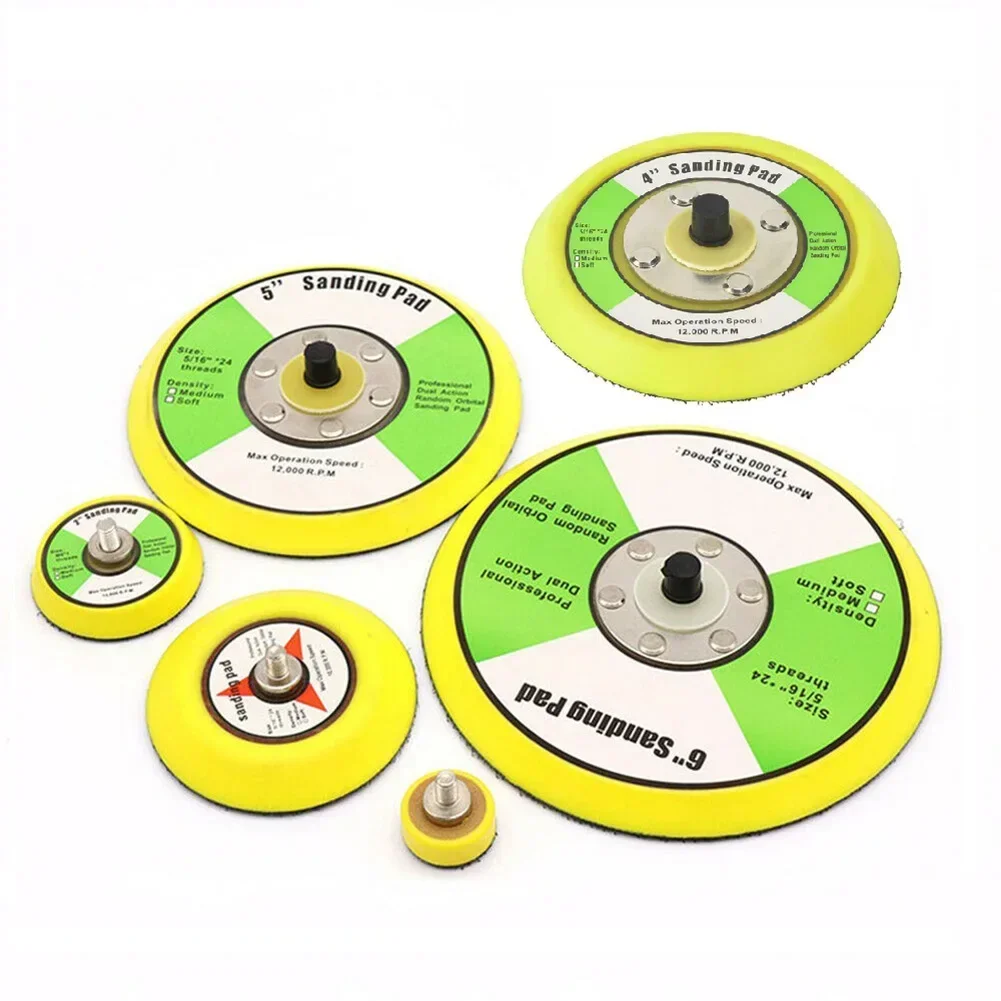 1/2/3/4/5/6 Inch M6 M8 Thread Polishing Sanding Pad Pneumatic Sander Disc Backer Plate Hook&Loop For Grinder Rotary Tool