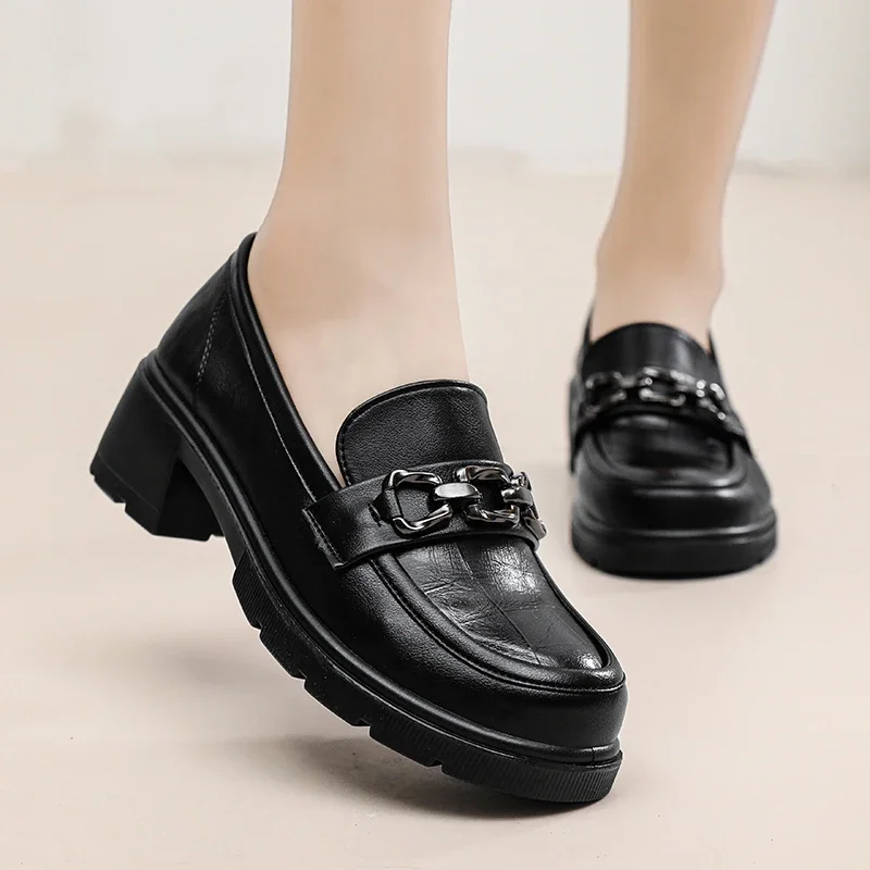 Fashion Korean Edition Single Shoe Women's Matsuda Sole Wearing Lazy Shoes Outward Comfortable and VersatileBuckle Trendy Women