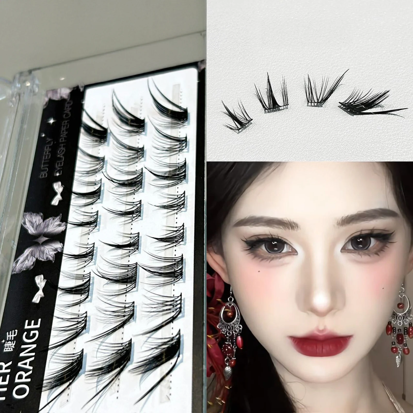 Faux cils naturels Cosplay, queue d'oeil allongée, Style renards individuels, Extension de faux cils Anime pour le maquillage quotidien et la fête