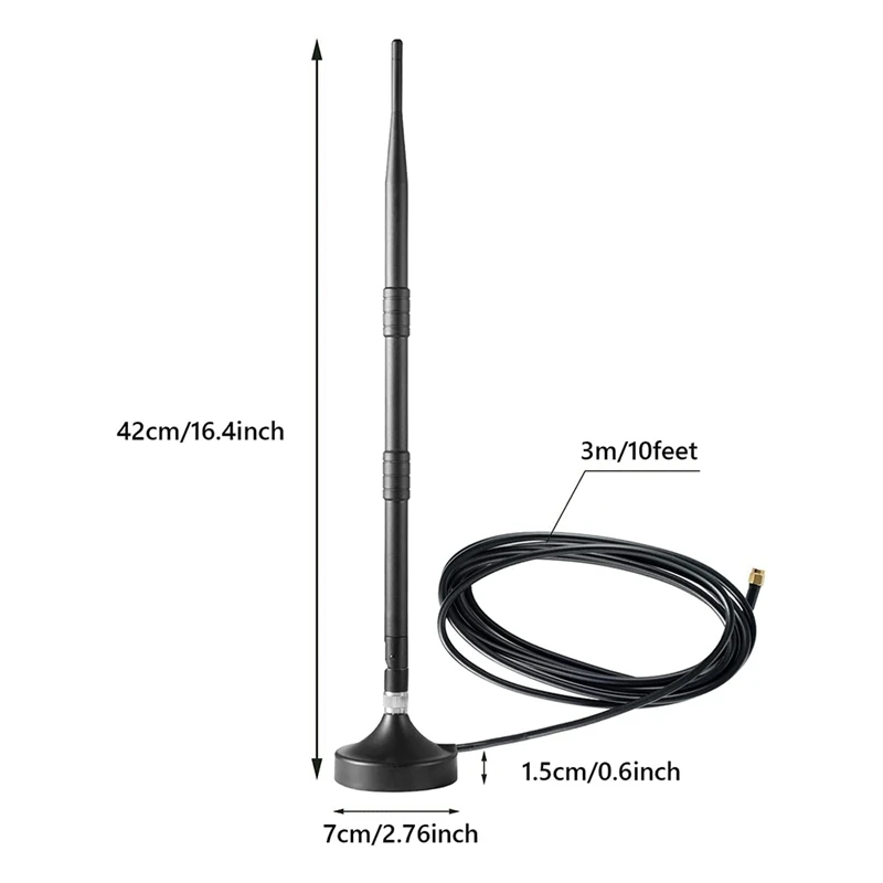 Helium Hotspot Miner Innen antenne 8dbi 39cm für Rak Nebra Bobcat mit SMA-Buchse zu RP-SMA Stecker Adapter/Magnet basis