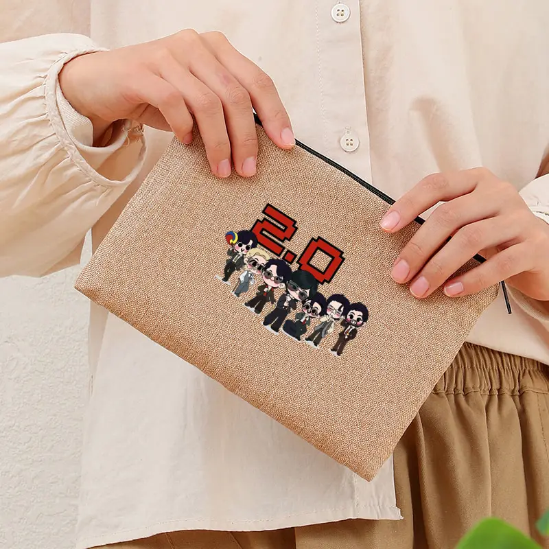 Arirang 2.0 World Tour 2026 Kpop Fan Gift Linen Makeup Bag Travel Cosmetic Organizer Toilet Pouch Side Bag Ladies Purse Women's