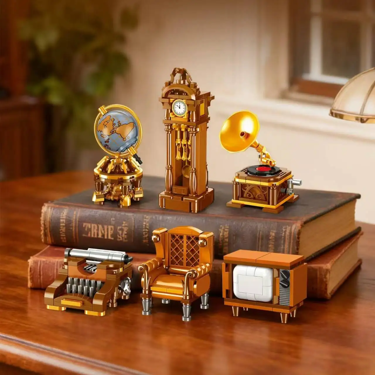 Elegante Juego de Bloques de Construcción de Estilo Europeo Retro para Decoración de Escritorio, Modelo de Casa Vintage, Juguete Creativo de Bricolaje para Padres e Hijos para Diversión Familiar