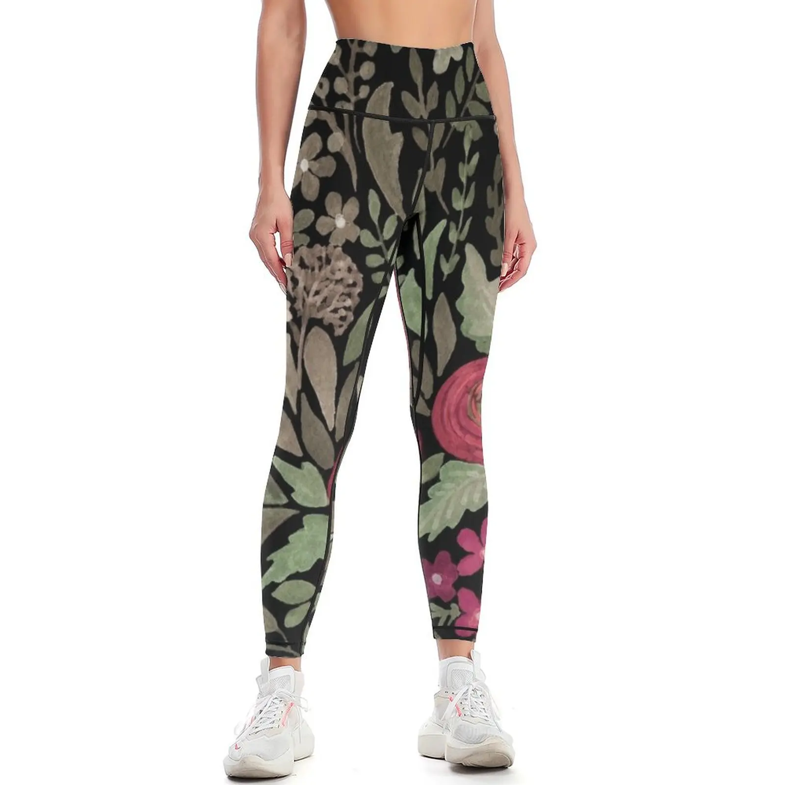 

Watercolor . Night garden . Leggings legging gym sport pants trousers Womens Leggings