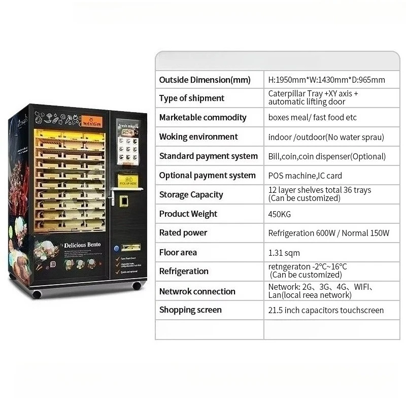 Customized Refrigerator Cooling Vending Machine Supplier 24 Hours Fresh Farmer Food Fruit XY Elevator