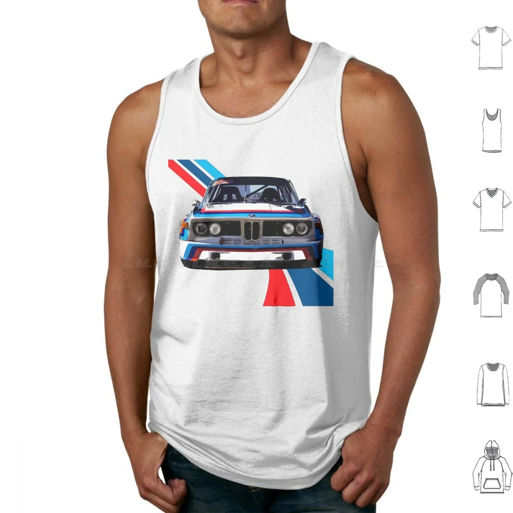 3.0 Csl Race Car Tank Tops Print Cotton Car Race Car Racing Motoring Transportation Automotive Legacy Motorsports