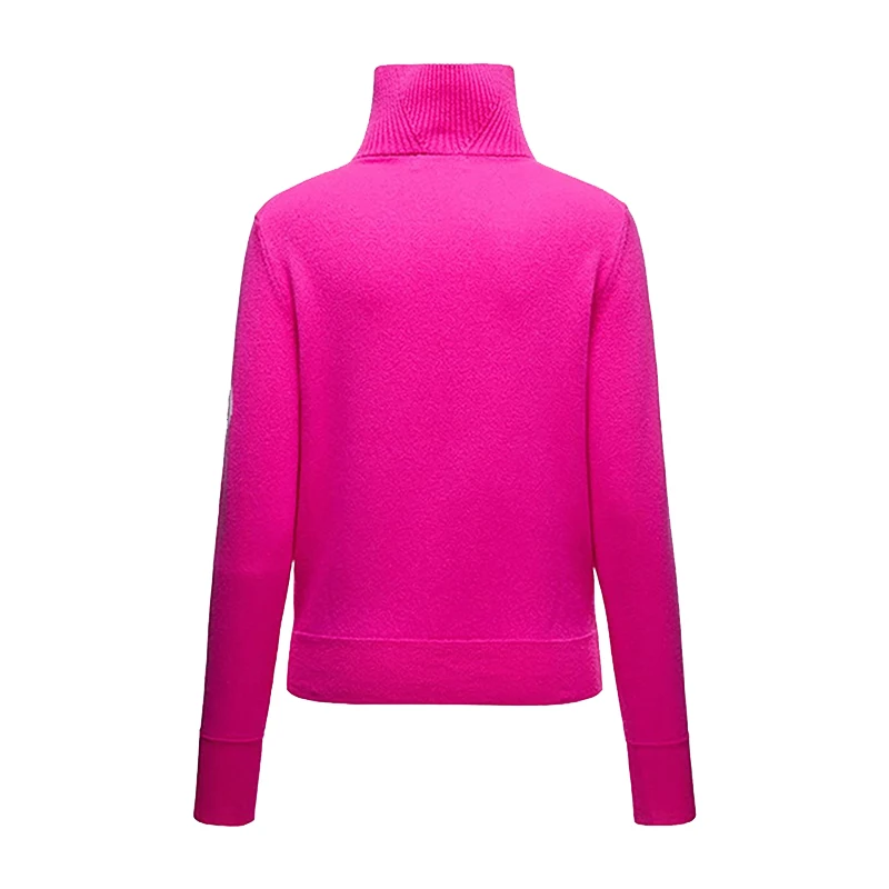 Зимняя рубашка для гольфа 2025 г., женский кашемировый свитер с воротником на молнии и длинными рукавами, утепленный теплый свитер для гольфа в стиле вестерн