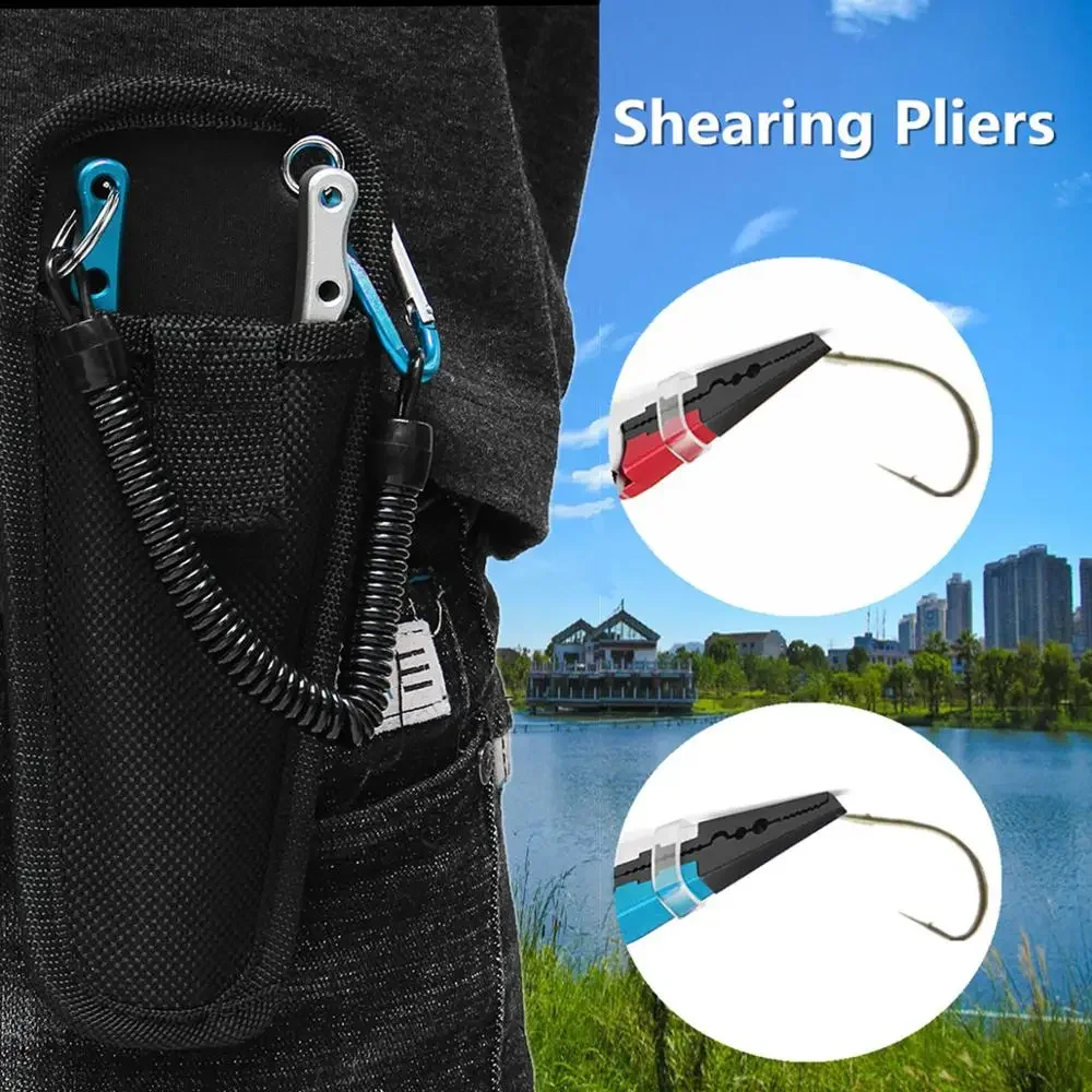 H3 Fishing Pliers Crimping Remove Hook Scissors with Sheath Split Ring Cutters Fish Line Cutters