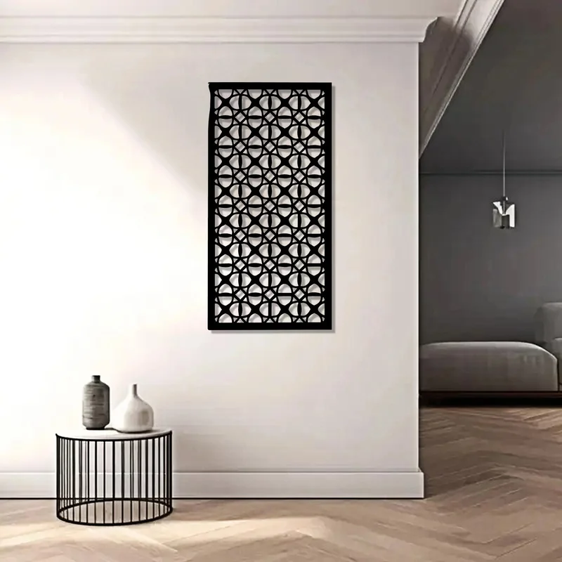 CIFBUY Wrought Iron Wall Art Moroccan Carved Metal Screen Sculpture Room Divider Hanging Ornament for Living Room Balcony Decor