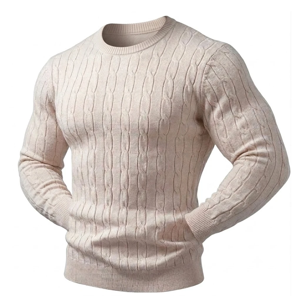 Neuer Herren-Strickpullover Einfarbiger Pullover Warme Lässige Herren-Winterbluse Herren-Winterpullover Outdoor-Rollkragenpullover – Detail 3