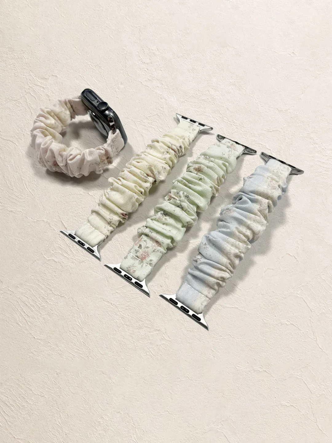 Small Size Cloth Band for Apple Watch iWatch 46mm 38mm 40mm 41mm 42mm 44mm 45mm Cloth Soft Printed Fabric Scrunchie Wristband